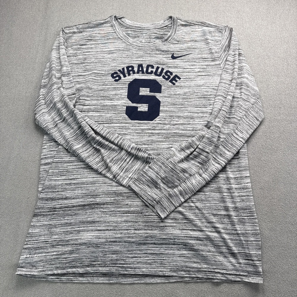 Nike Syracuse Orange Dri-FIT Long Sleeve Shirt Gray Heather Men's XL NCAA